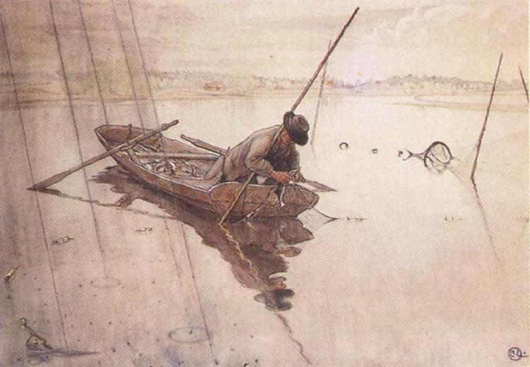 Carl Larsson Fishing oil painting picture